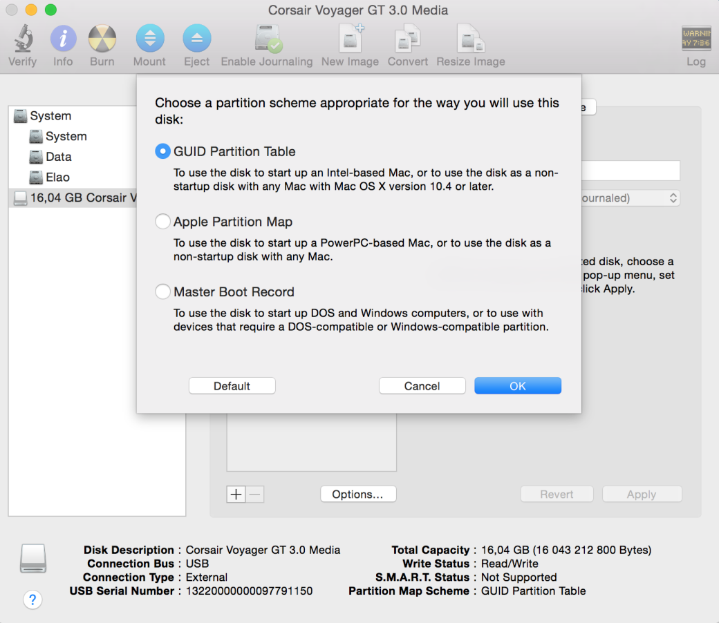 Créer une clé bootable osx yosemite