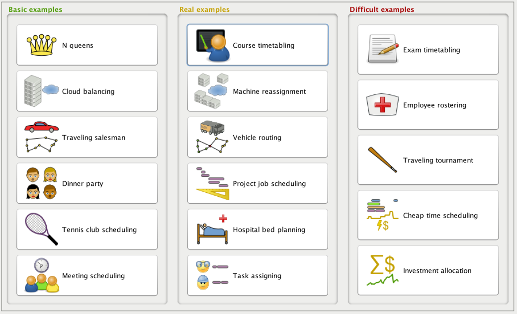 Optaplanner exemples